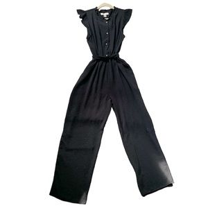 Monteau Los Angeles Black Full Length Pants Jumpsuit Size Large